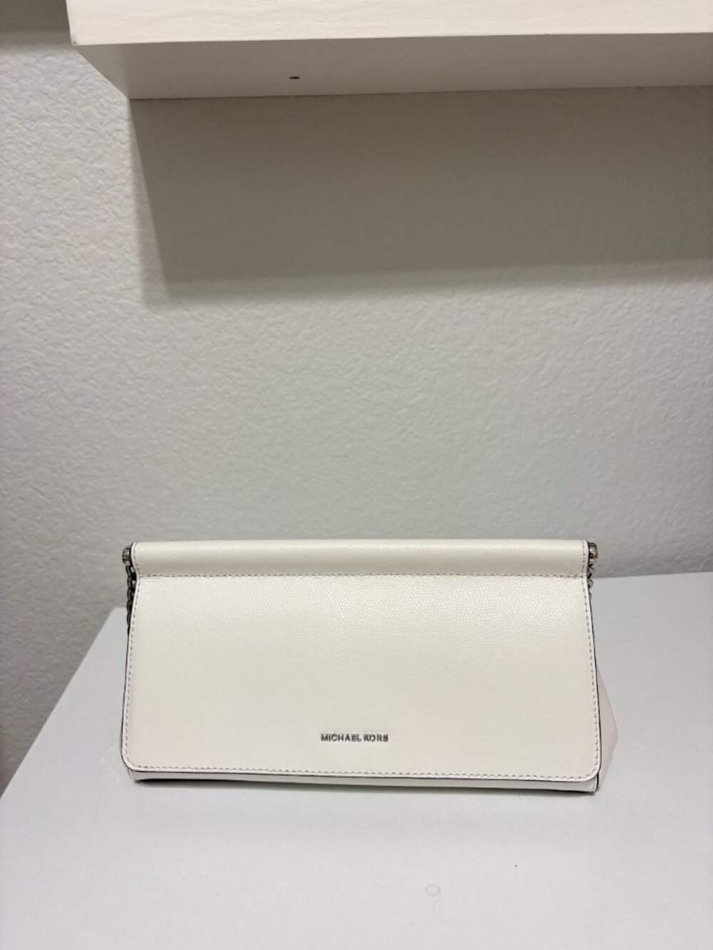 Michael Kors Jet Set Saffiano Leather 3-in-1 Crossbody Clutch Optic White NWOT